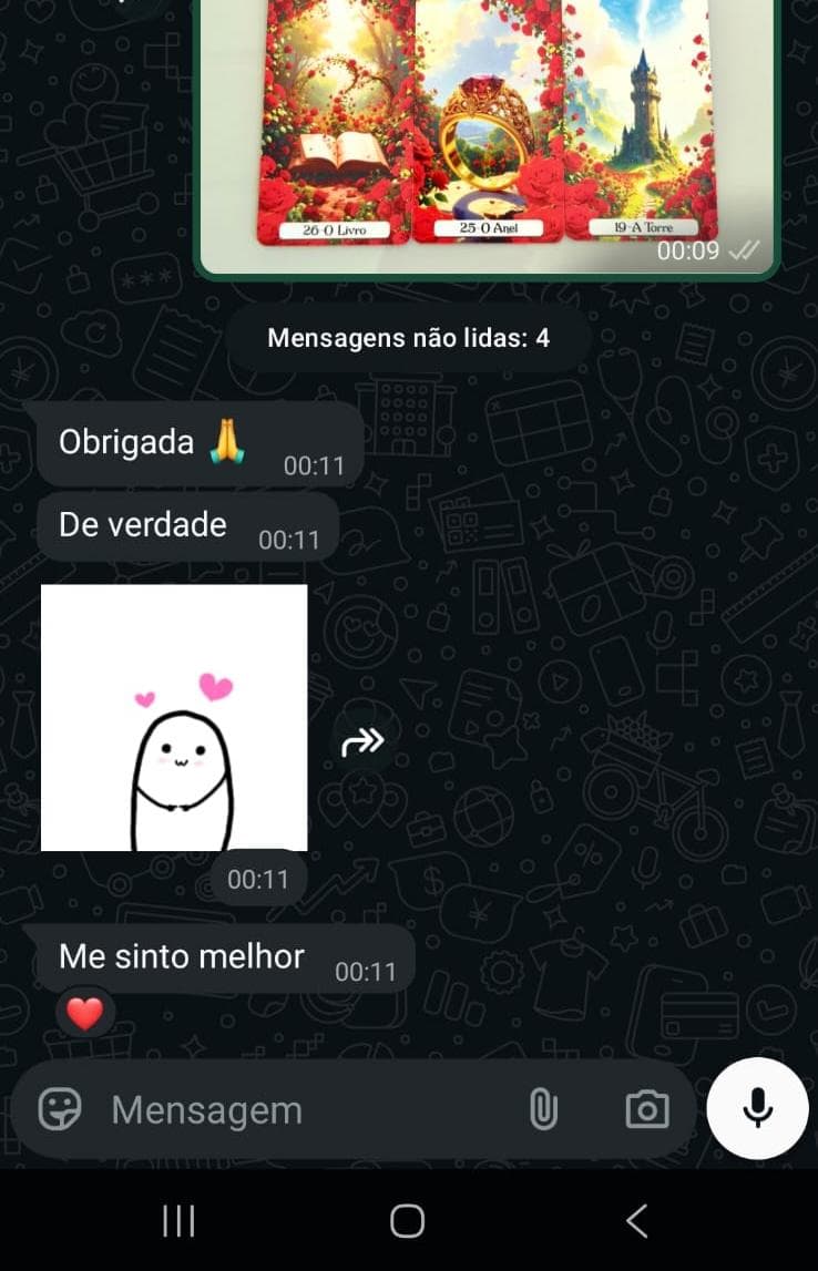 Mensagem real de consulente