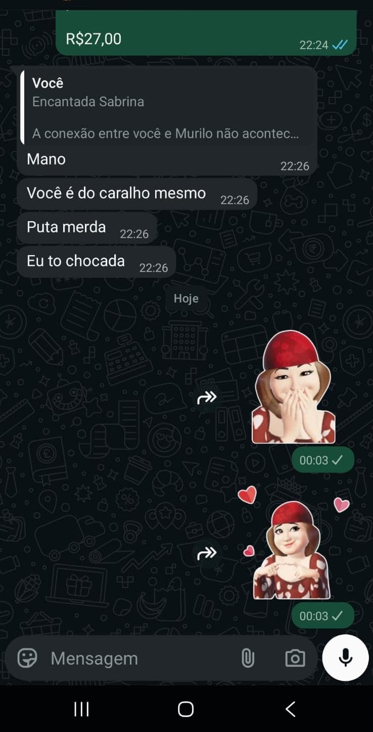 Mensagem real de consulente