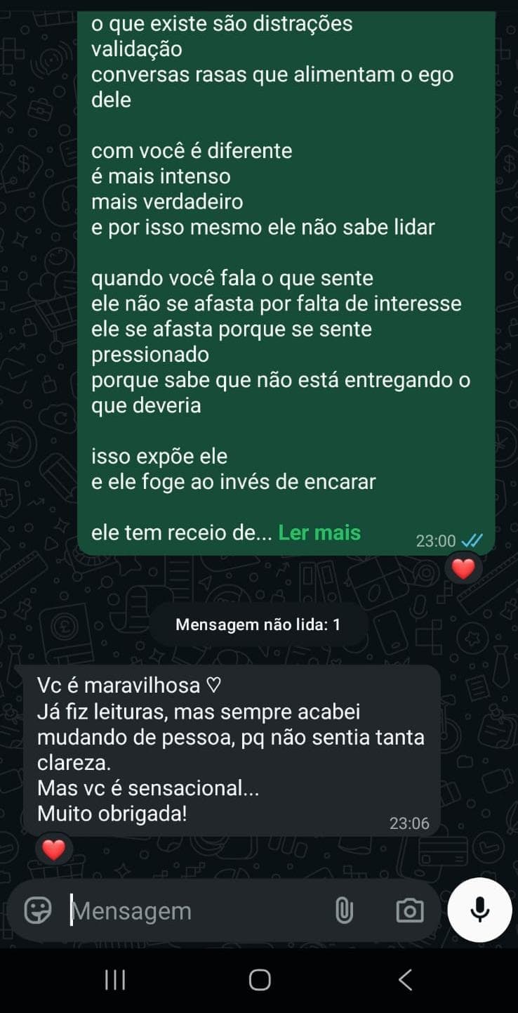 Mensagem real de consulente