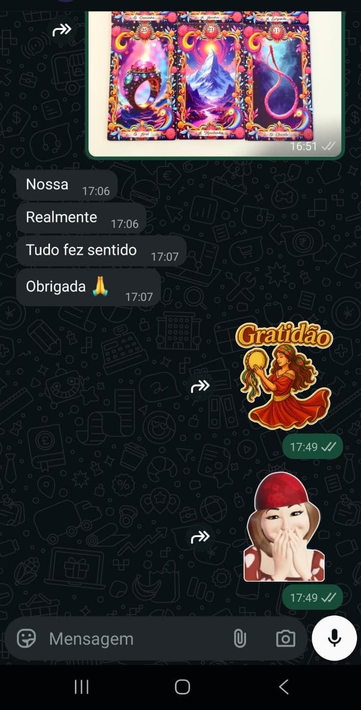 Mensagem real de consulente