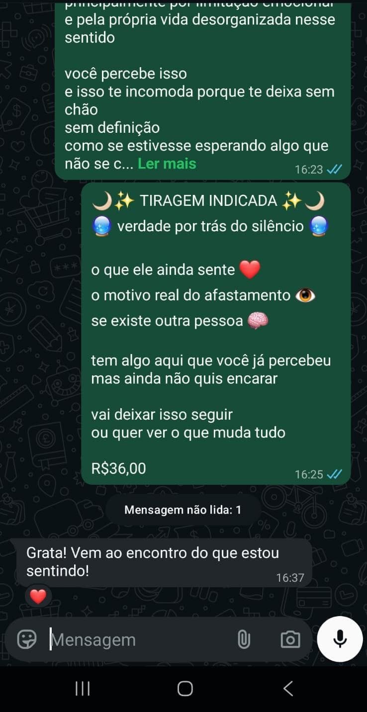 Mensagem real de consulente