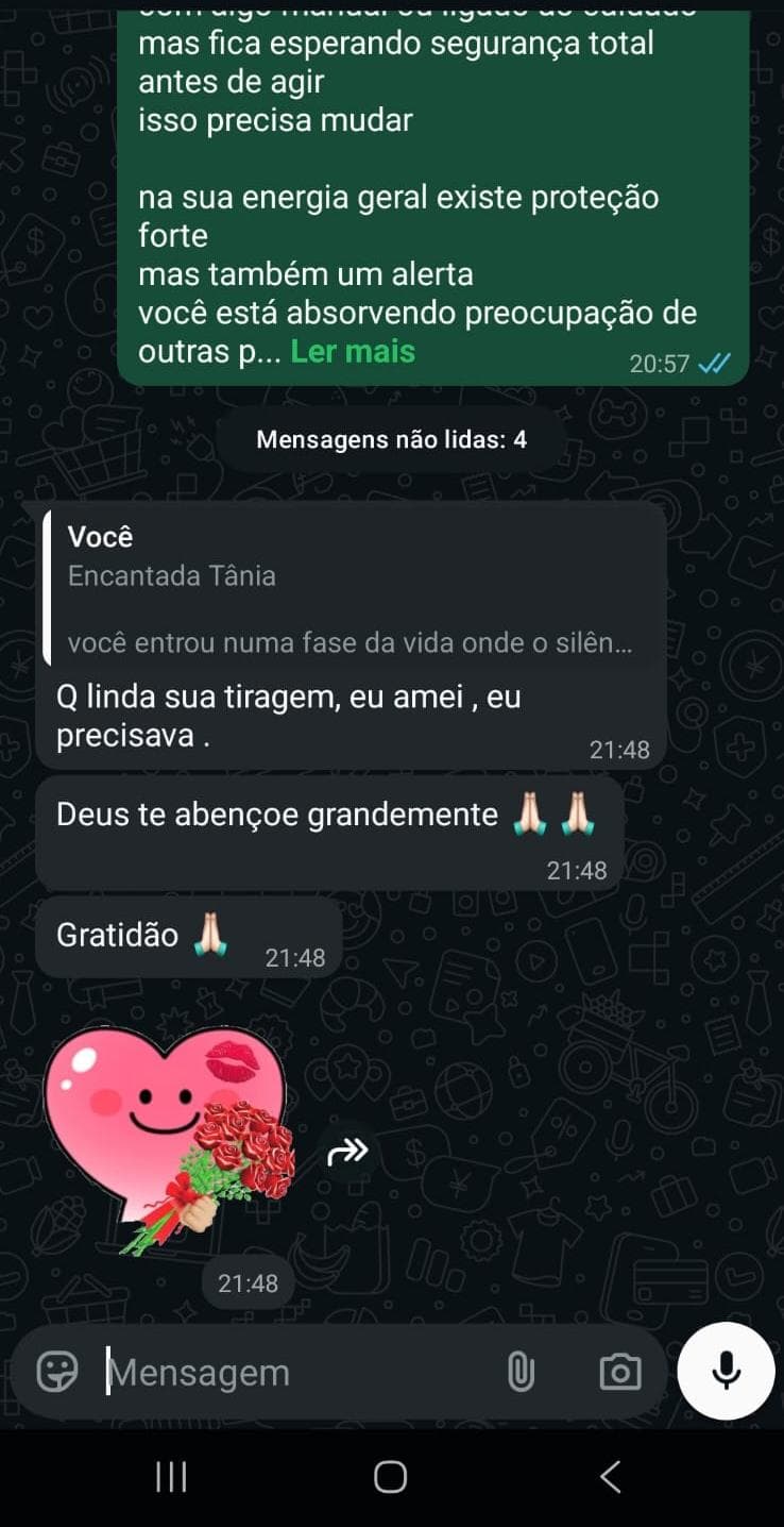 Mensagem real de consulente