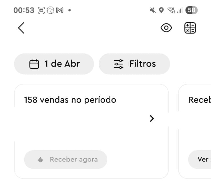 Print do painel: 158 vendas — em 1 de Abril