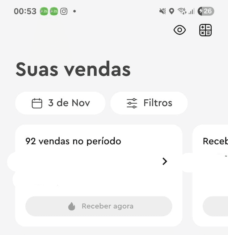 Print do painel: 92 vendas — em 3 de Novembro