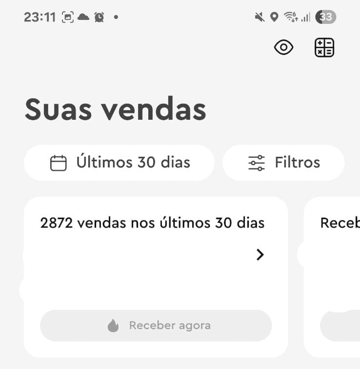 Print do painel: 2.872 vendas — Últimos 30 dias
